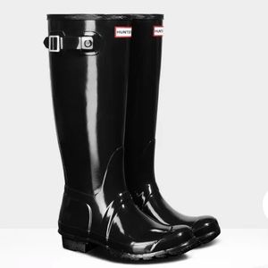 Women's Original Tall Gloss Buckle Strap Rain Boot